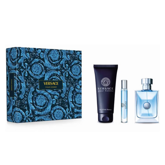 Versace Pour Homme Eau De Toilette 100ml + Eau De Toilette 10ml + Hair &amp; Body Shower Gel 150ml 3pcs set