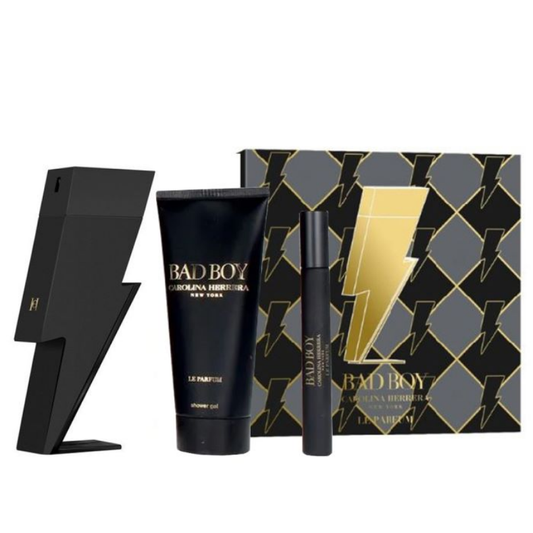 Carolina Herrera Bad Boy Eau de Toilette 100ml, Shower Gel 100ml & 10ml Travel Spray Gift Set