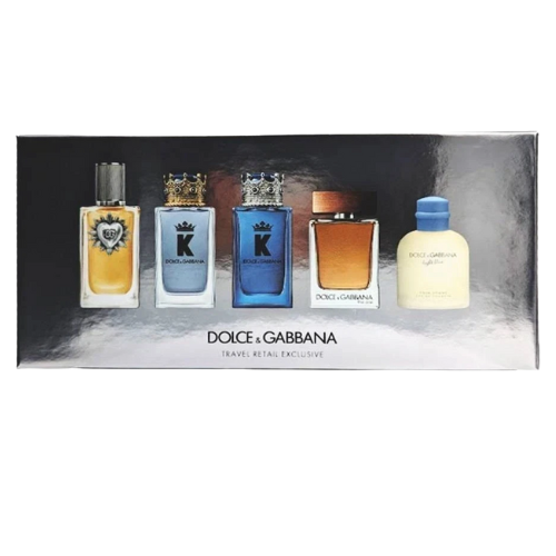 Dolce &amp; Gabbana Men’s Mini Set 4 x 5ml – Devotion, K, and The One (EDT &amp; EDP)