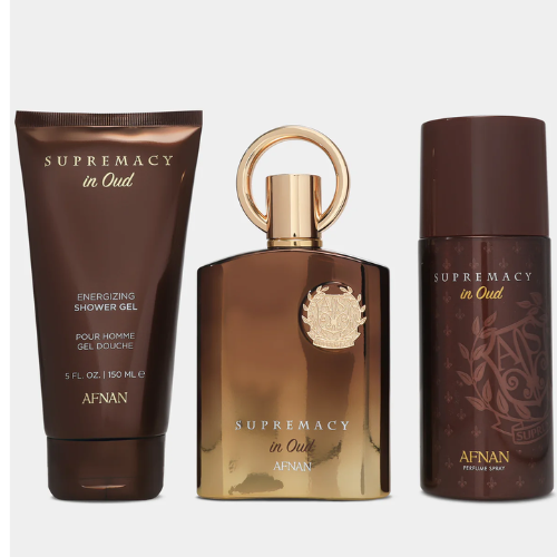 Afnan Supremacy in Oud Gift Set (EDP 100ml + SG 150ml + Deo 150ml)