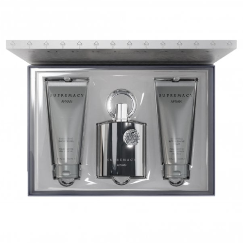Afnan Supremacy Silver Pour Homme Gift Set (EDP 100ml + SG 150ml + ASB 150ml)