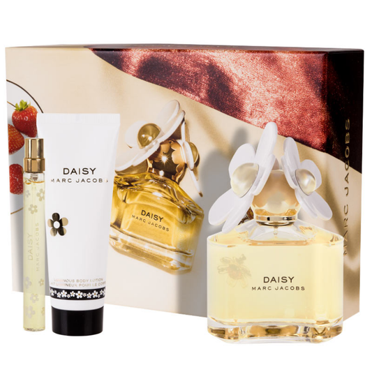 Marc Jacobs Daisy Eau de Toilette Spray 100ml, Body Lotion 75ml & Mini Eau de Toilette Spray 10ml Gift Set
