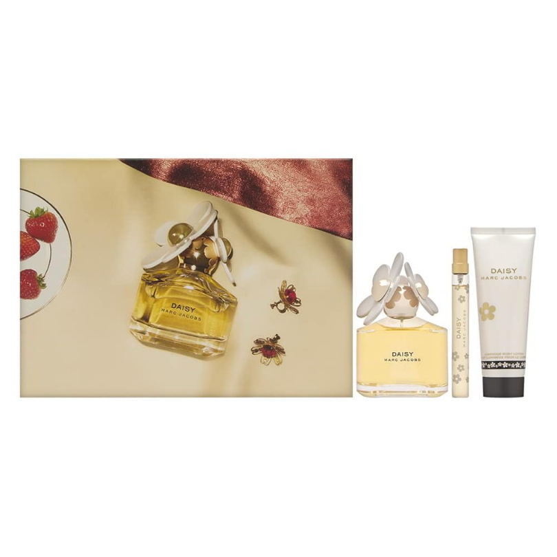 Marc Jacobs Daisy Eau de Toilette Spray 100ml, Body Lotion 75ml & Mini Eau de Toilette Spray 10ml Gift Set