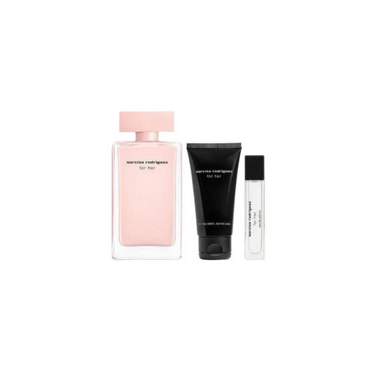 Narciso Rodriguez Gift Set For Her Eau De Parfum 100ml + Eau De Parfum 10ml + Body Lotion 50ml 3pcs set