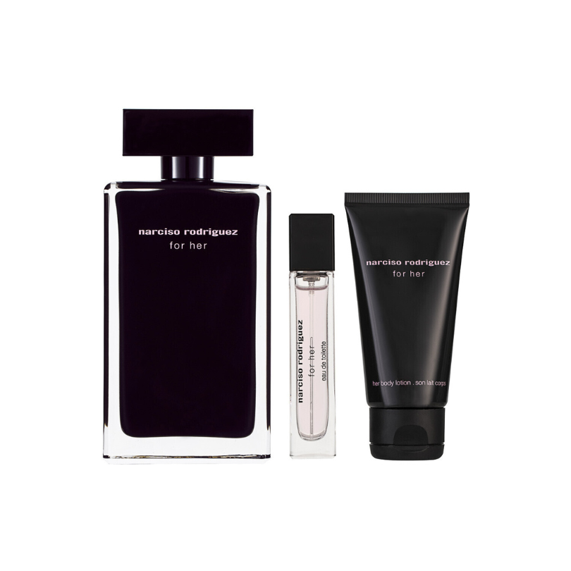 Narciso Rodriguez Gift Set For Her Eau De Toilette 100ml + Eau De Toilette 10ml + Body Lotion 50ml 3pcs set