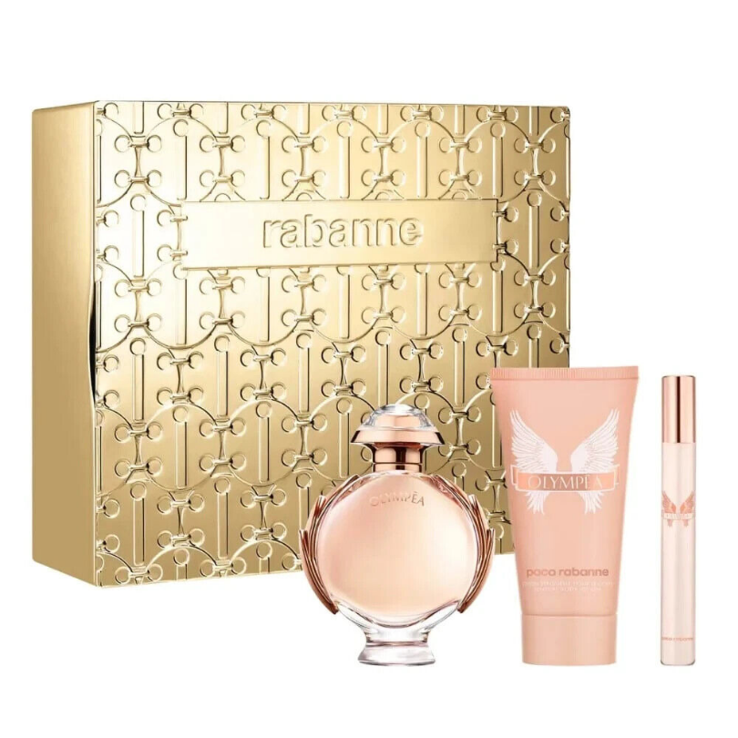 Paco Rabanne Olympea Eau de Parfum Spray 50ml, Body Lotion 75ml & Mini Eau de Parfum Spray 10ml Gift Set