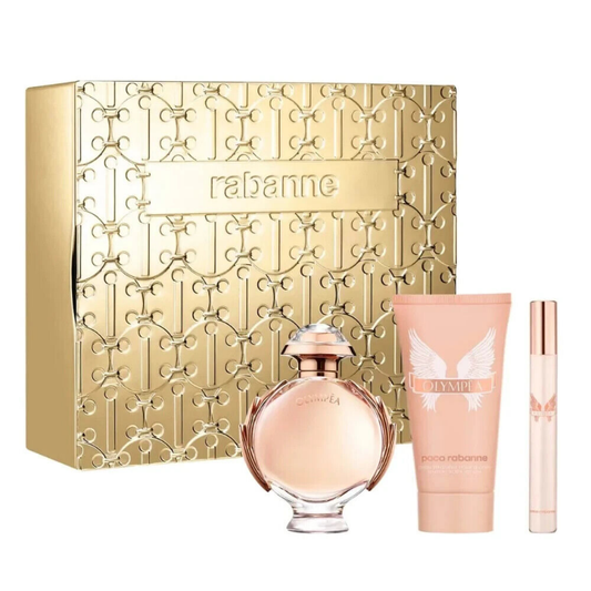 Paco Rabanne Olympea Eau de Parfum Spray 50ml, Body Lotion 75ml & Mini Eau de Parfum Spray 10ml Gift Set