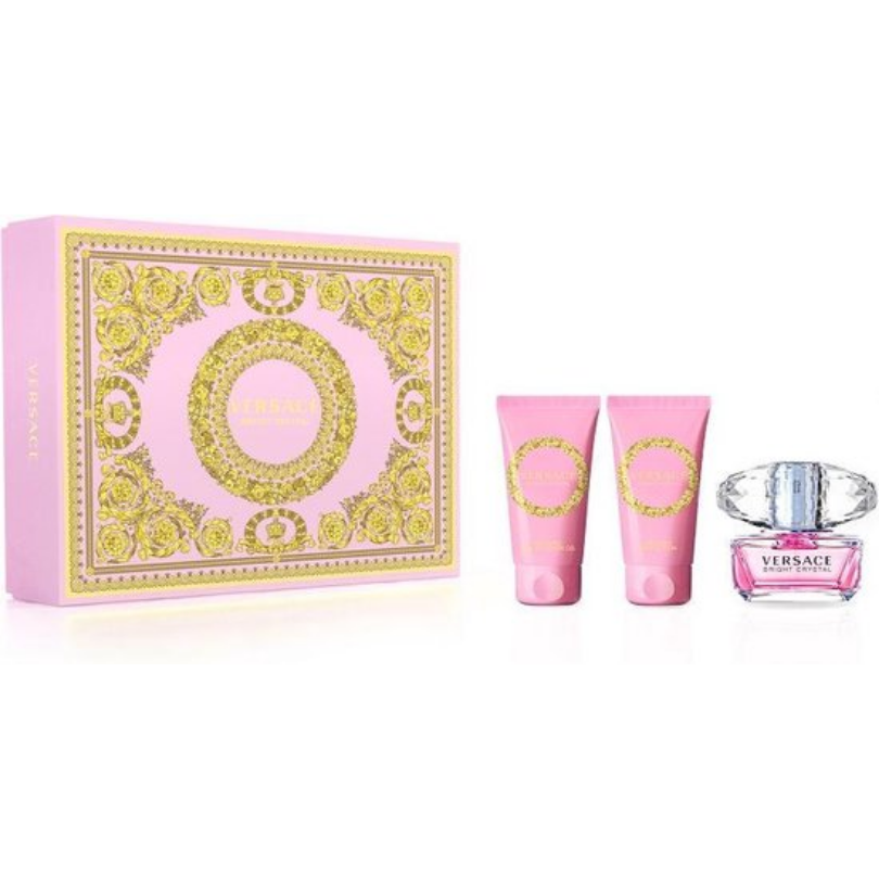 Versace Bright Crystal Eau de Toilette Spray 50ml, Shower Gel 50ml & Body Lotion 50ml Gift Set