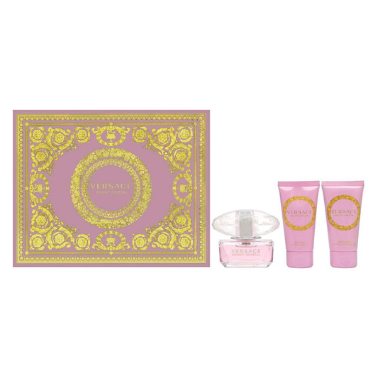 Versace Bright Crystal Eau de Toilette Spray 50ml, Shower Gel 50ml & Body Lotion 50ml Gift Set