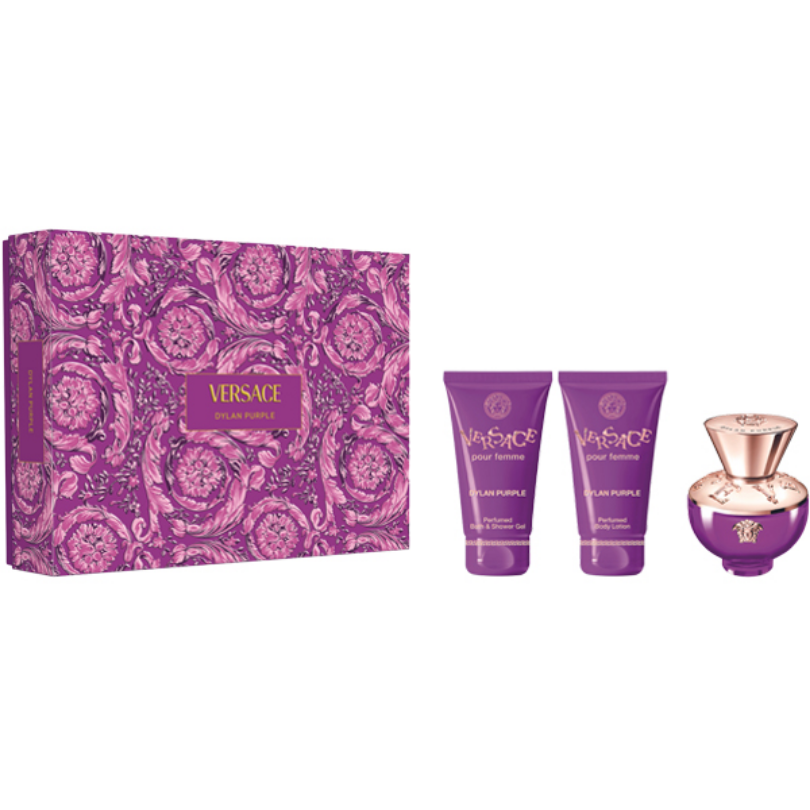 Versace Dylan Purple Eau de Parfum Spray 50ml, Shower Gel 50ml & Body Lotion 50ml Gift Set