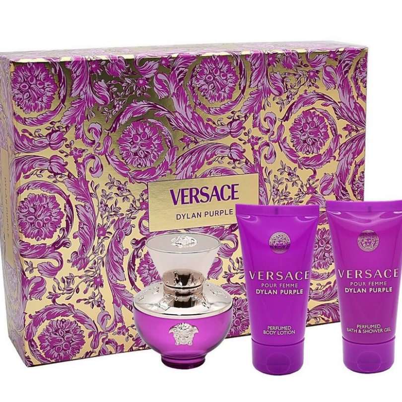 Versace Dylan Purple Eau de Parfum Spray 50ml, Shower Gel 50ml & Body Lotion 50ml Gift Set