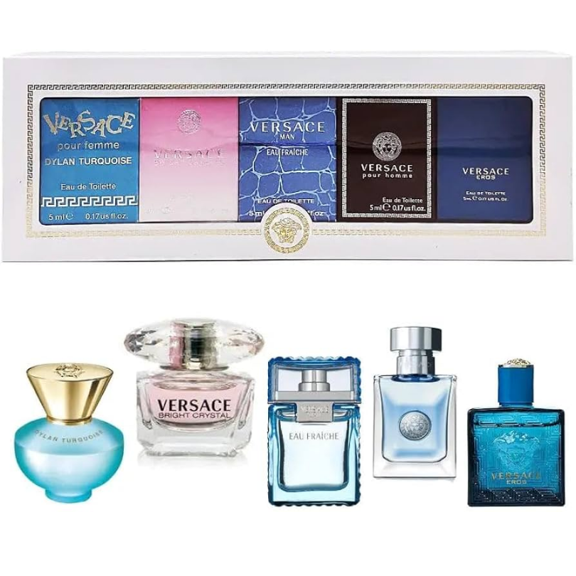 Versace Miniatures Unisex Eau de Toilette Spray 5ml x 5 Gift Set