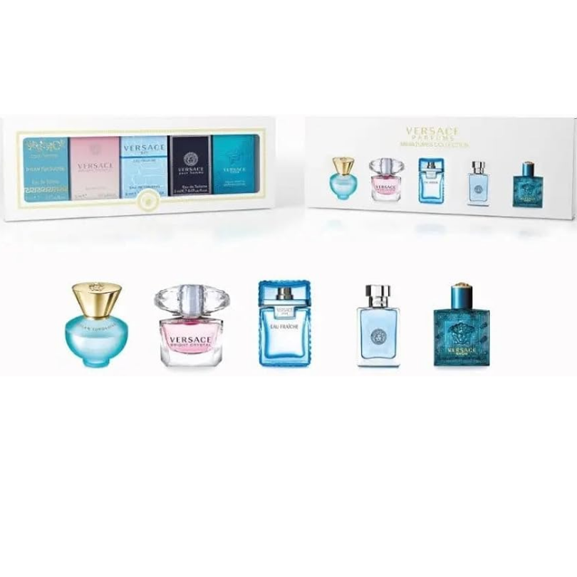 Versace Miniatures Unisex Eau de Toilette Spray 5ml x 5 Gift Set